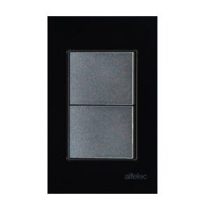 2 APAGADORES SENCILLOS, LÍNEA CRYSTAL MOON BLACK