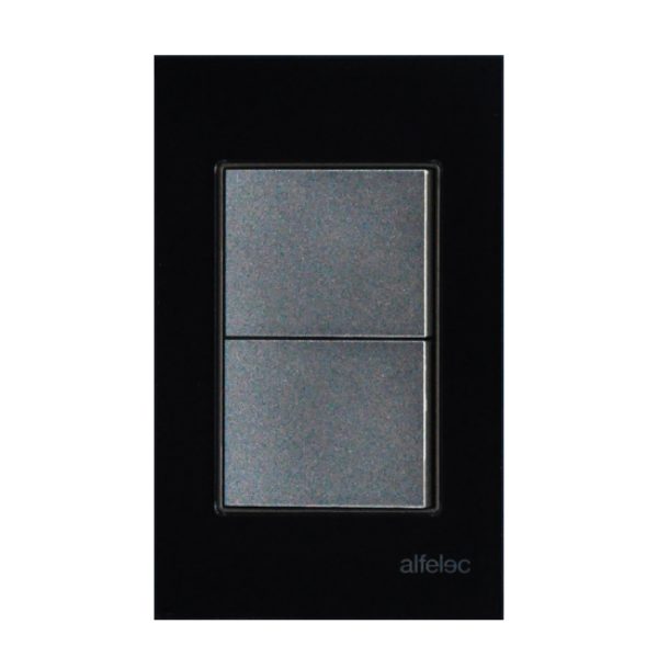 2 APAGADORES ESCALERA, LÍNEA CRYSTAL MOON BLACK